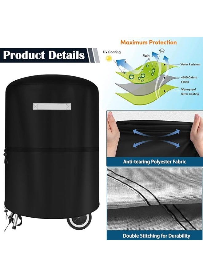 Grill Cover for  BBQ Kettle Grill Cover, Heavy Duty Waterproof  Cover for Outside Charcoal Kettle Accessories Griddle - Image 3